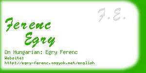 ferenc egry business card